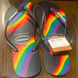Havaianas Unisex Slim Pride Rainbow Flip Flops USA 9/10W EUR 39/40 | 8M 41/41